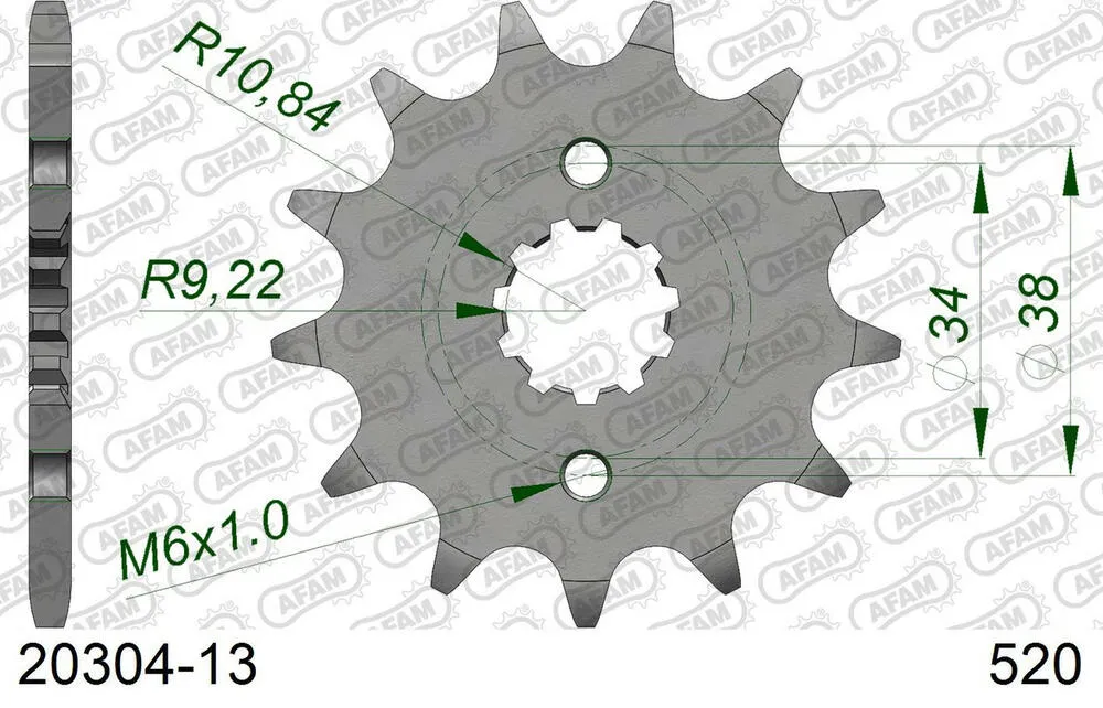 20304-13 AFAM Kettensatz Stahl 520 XLR2 13x41 - Honda NX 250 1987-94 - 01026503