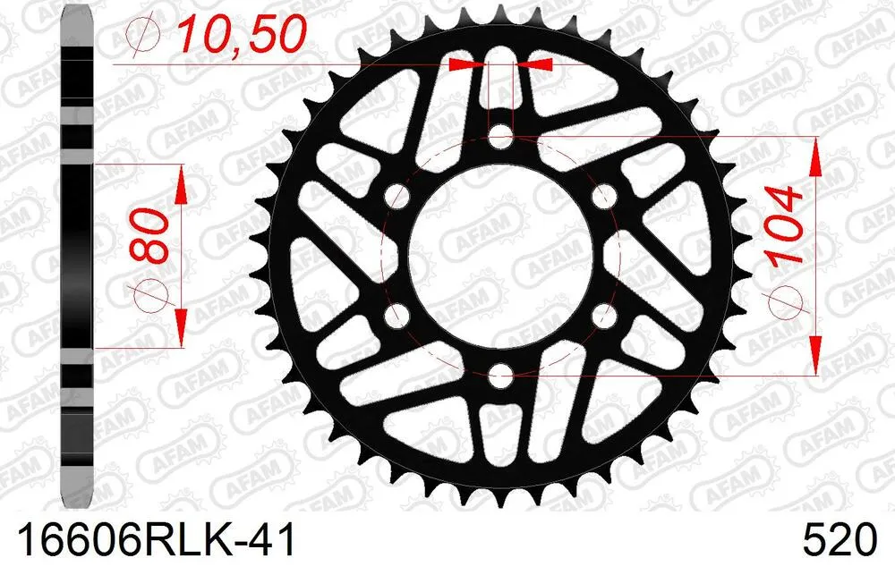 16606-RLK-41 AFAM Racing Kettensatz Stahl 520 XHR2-G 17x41 - Kawasaki Ninja ZX 10 R 2021-24 - 01689413
