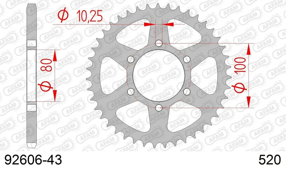 AFAM Kettensatz Stahl 520 XSR-G 16x43 - Laverda 750 Ghost Strike 1998-01 - KIT106471