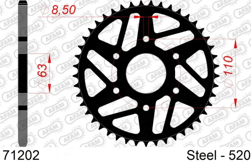 AFAM Kettensatz Stahl 520 XLR2 14x45 - KTM Duke 125 2011-20