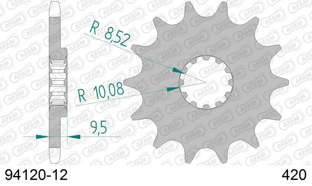 AFAM Kettensatz Aluminium 420 MX2-G 12x46 - KTM SX 60 1998-01 - KIT108351