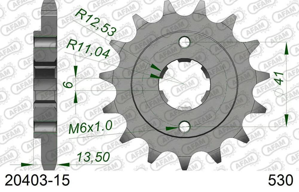 20403-15 AFAM Kettensatz Stahl 530 XMR3 15x46 - Honda VF 400 F 1983-85 - 01043204