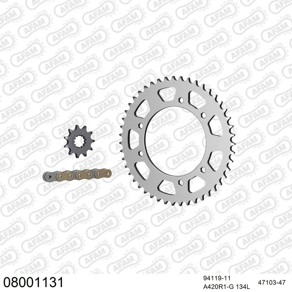 08001131 AFAM Kettensatz Stahl 420 R1-G 11x47 - Rieju RS 50 NKD 2012-21 - 08001131