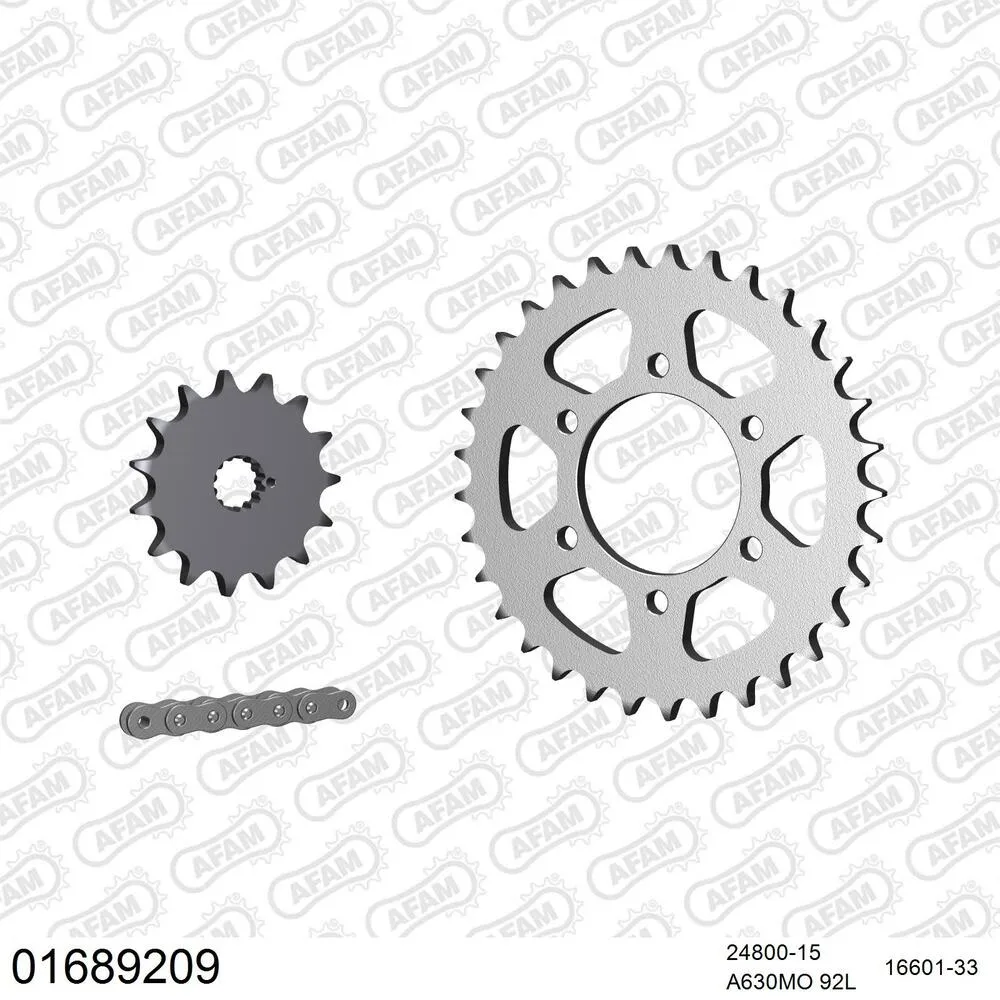 01689209 AFAM Kettensatz Stahl 630 MO 15x33 - Kawasaki Z 1000 1977-80 - 01689209