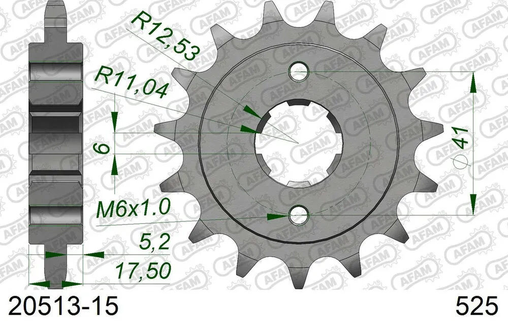AFAM Kettensatz Stahl 525 XMR3 15x36 - Honda XBR 500 1985-87 - 01059132