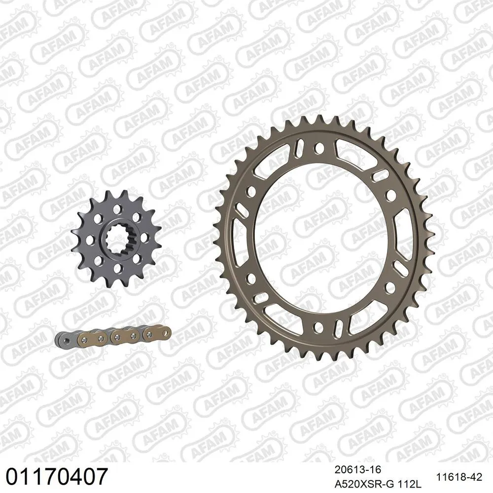 01170407 AFAM Racing Kettensatz Aluminium 520 XSR-G 16x42 - Honda CBR 600 RR 2003-06 - 01170407