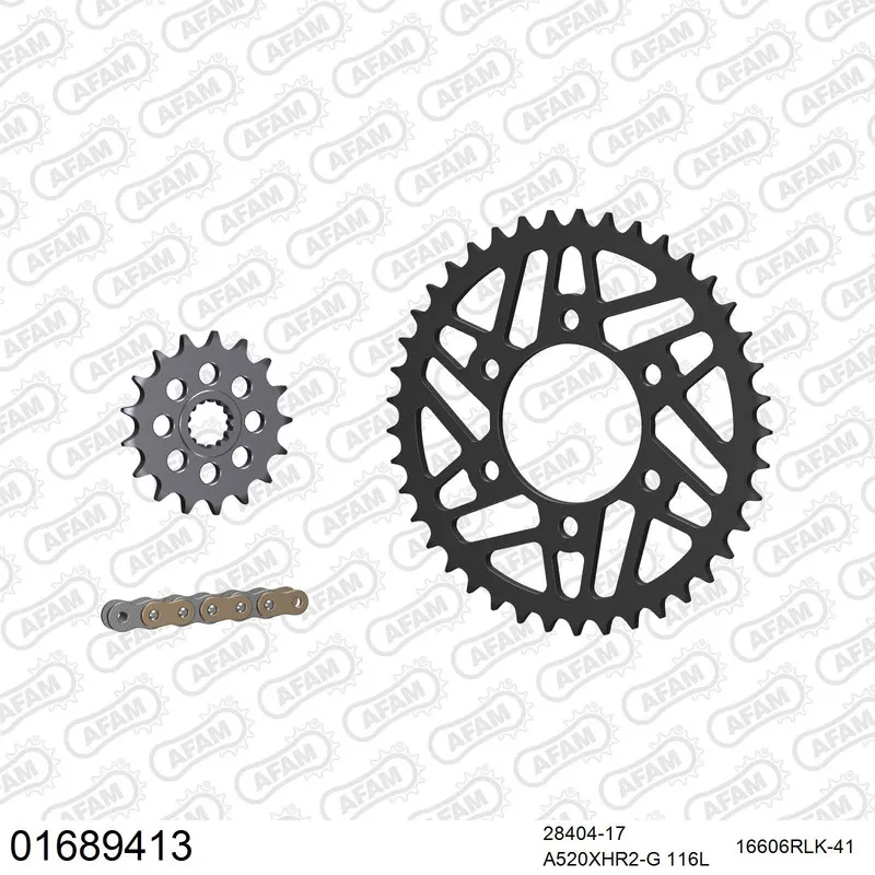 AFAM Racing Kettensatz Stahl 520 XHR2-G 17x41 - Kawasaki Ninja ZX 10 R 2021-24 - 01689413