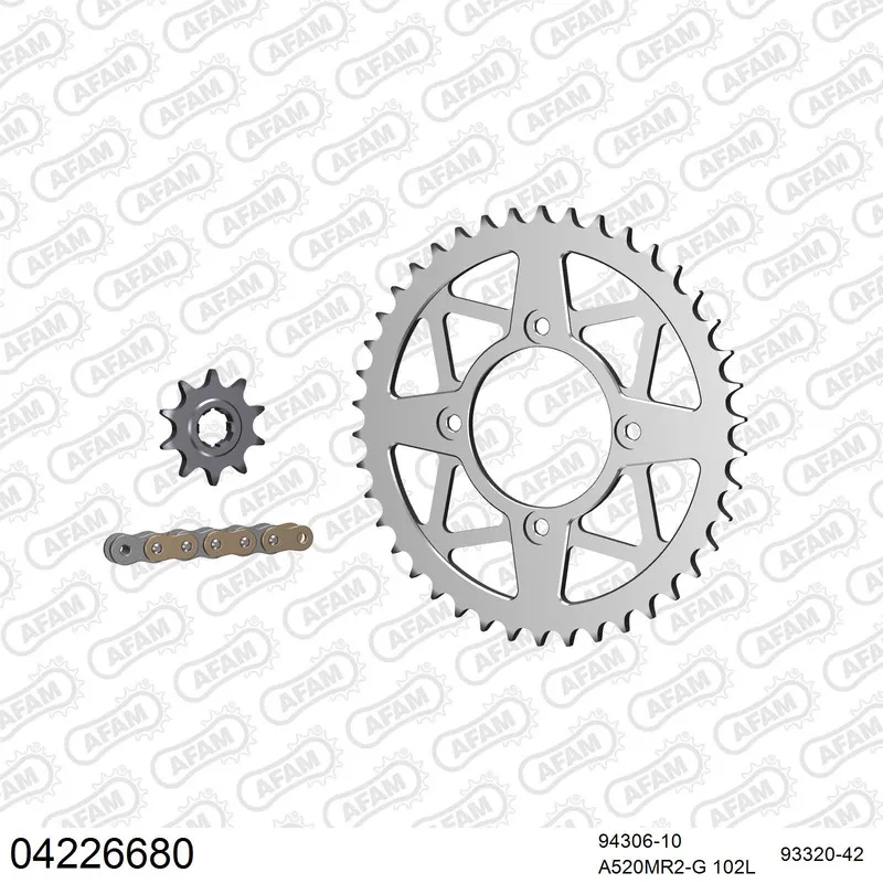 04226680 AFAM Kettensatz Aluminium 520 MR2-G 10x42 - Sherco ST 250 2002-16 - 04226680