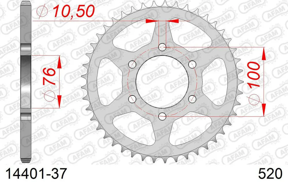 AFAM Kettensatz Stahl 520 XRR3-G 16x37 - Suzuki GN 400 1980-81 - 01443161