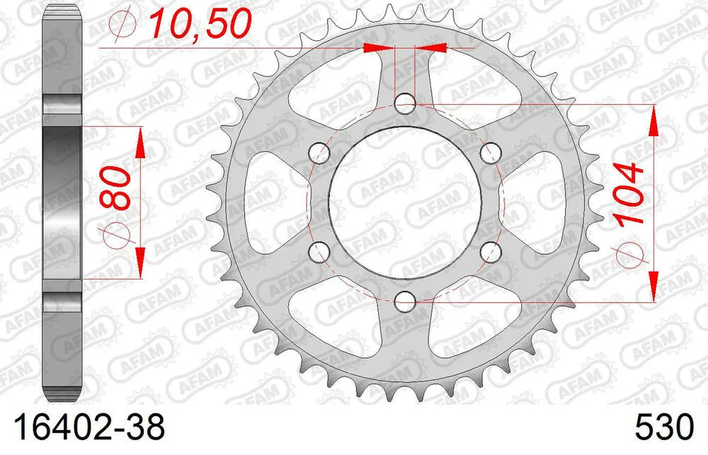 AFAM Kettensatz Stahl 530 XMR3 16x38 - Kawasaki Z 550 LTD 1980-84 - 01668161