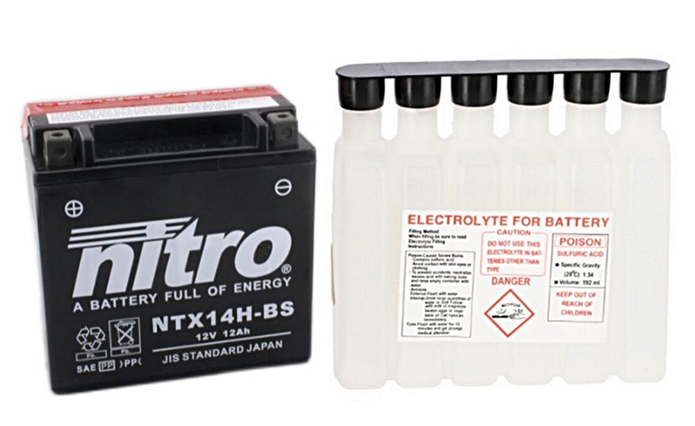 Nitro NTX14H-BS AGM Batterie 12V 12 Ah mit Säurepack Nitro NTX14H-BS AGM Batterie 12V 12 Ah mit Säurepack