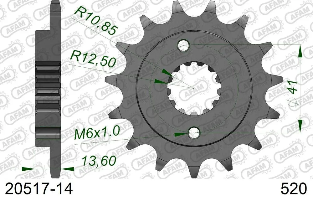 20517-14 AFAM Kettensatz Aluminium 520 XRR3-G 14x48 - Honda XR 650 R 2000-07 - 01173700