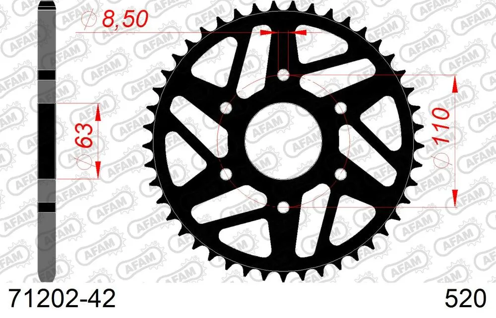 AFAM Kettensatz Stahl 520 XLR2 14x42 - KTM 200 Duke 2014-20 - KIT106481