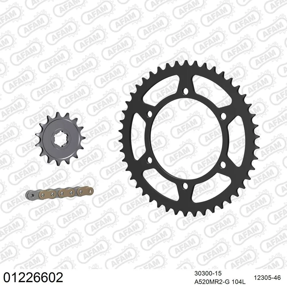 AFAM Kettensatz Stahl 520 MR2-G 15x46 - Yamaha DT 250 MX 1980-82 - 01226602