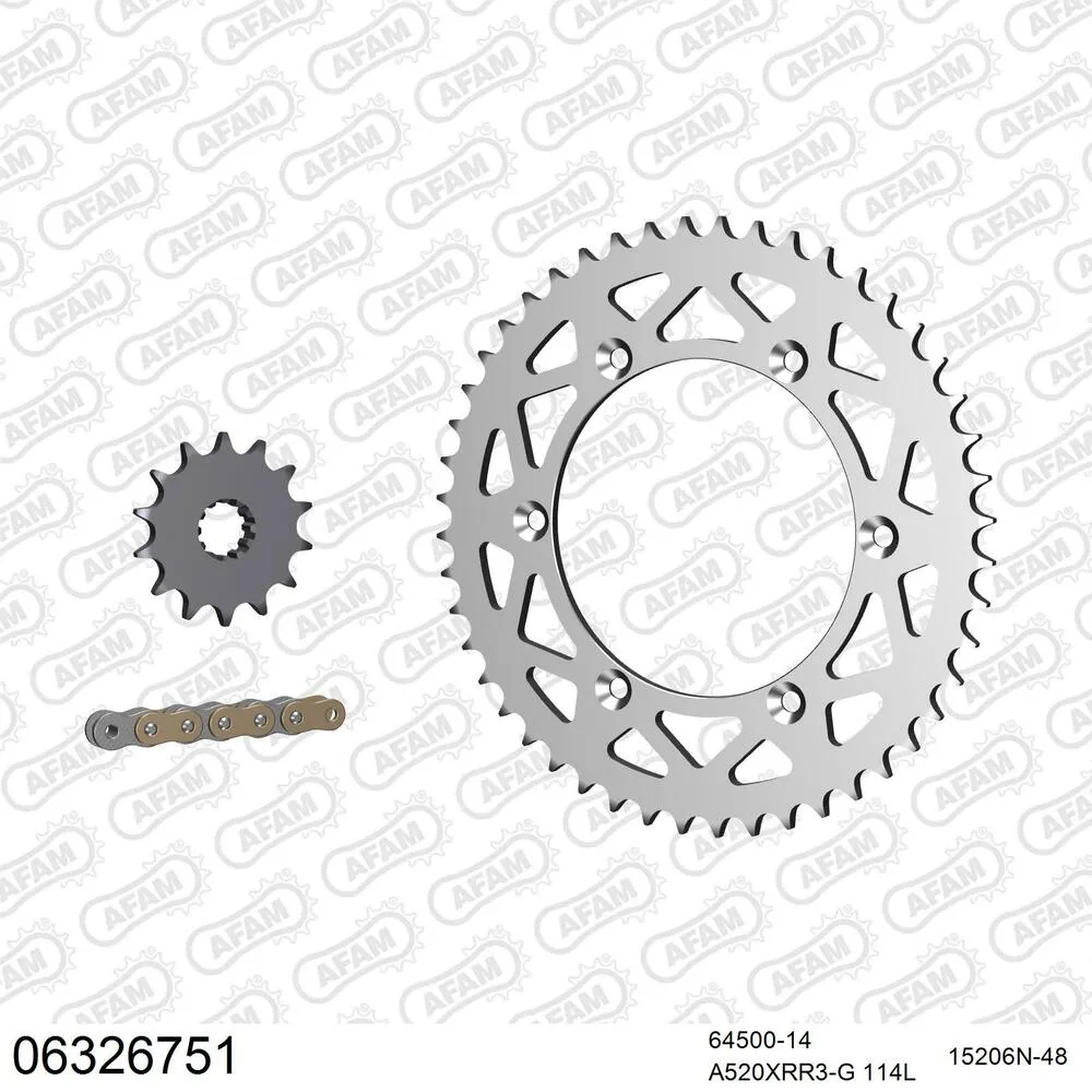 AFAM Kettensatz Aluminium 520 XRR3-G 14x48 - Husqvarna WR 250 1999-00 - 06326751