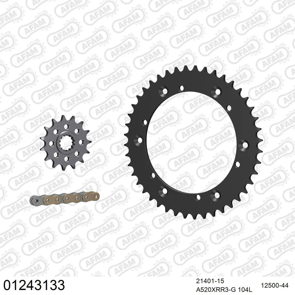 01243133 AFAM Kettensatz Stahl 520 XRR3-G 15x44 - Yamaha SR 400 2014-16 - 01243133