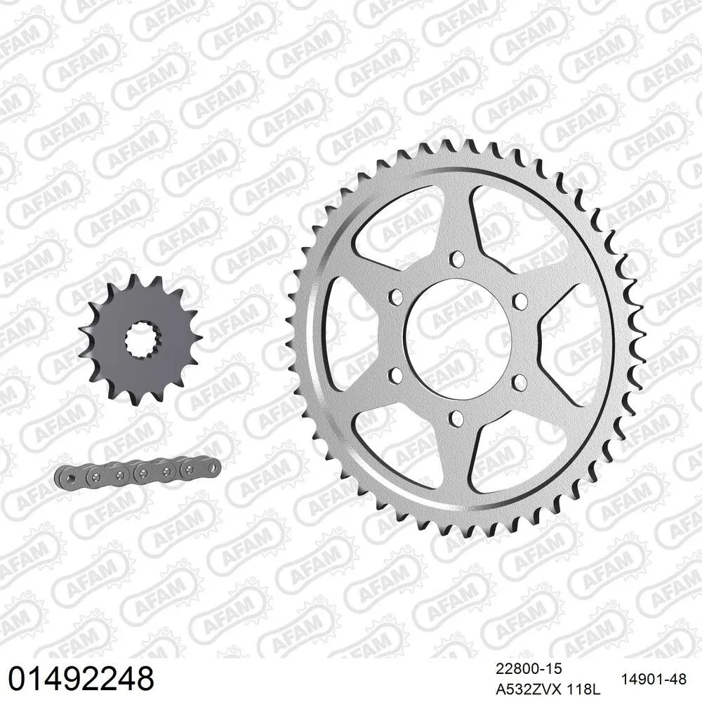 AFAM Kettensatz Stahl 532 ZVX 15x48 - Suzuki GSX-R 1100 1990-92 - 01492248