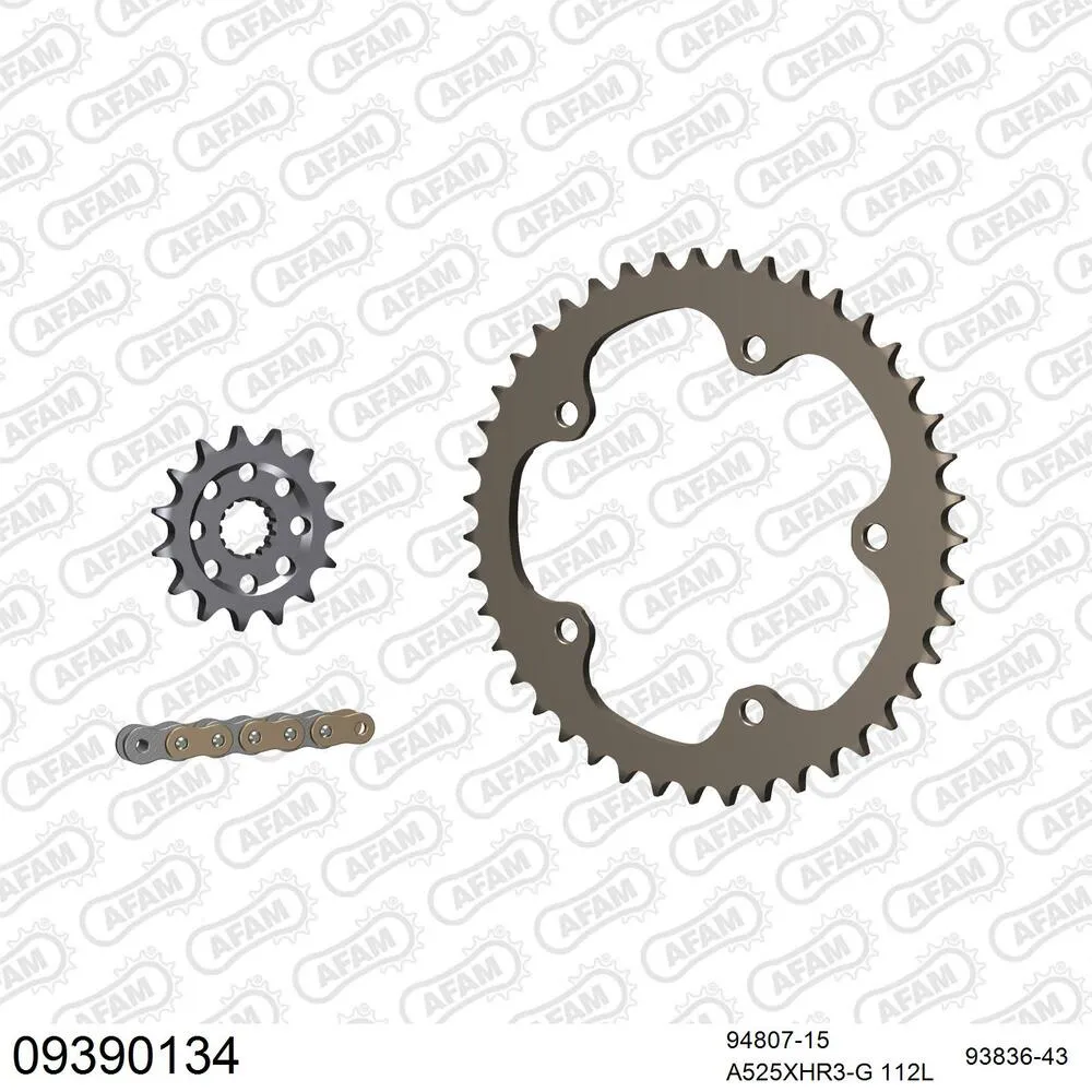 AFAM Kettensatz Aluminium 525 XHR3-G 15x43 - Mv Agusta Brutale 1090 Corsa 2012-16 - 09390134