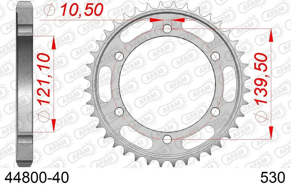 44800-40 AFAM Kettensatz Stahl 530 XSR2-G 16x40 - Cagiva 1000 Raptor-V-Raptor 2000-05 - 04489131