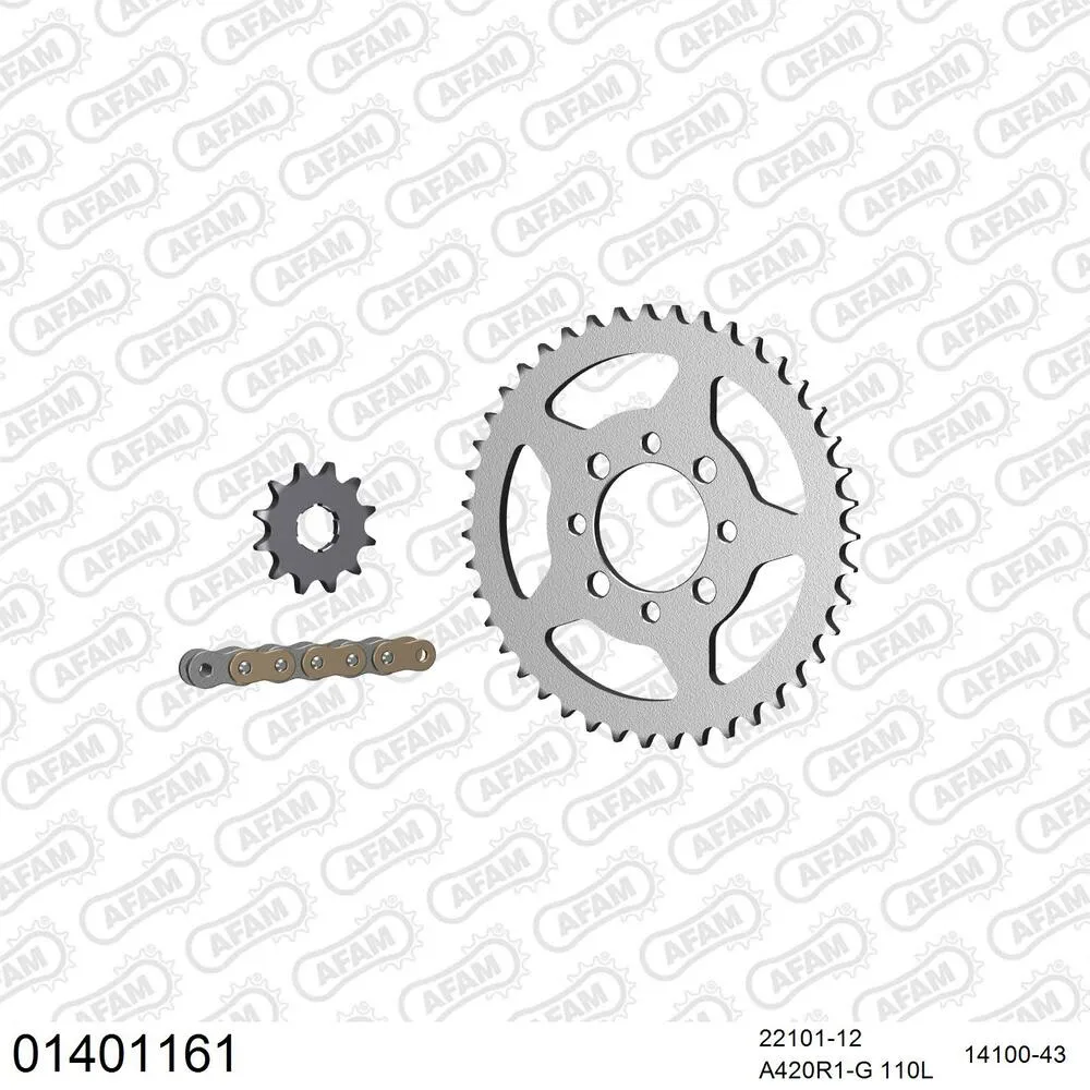 AFAM Kettensatz Stahl 420 R1-G 12x43 - Suzuki ZR 50 SL 1981-88 - 01401161