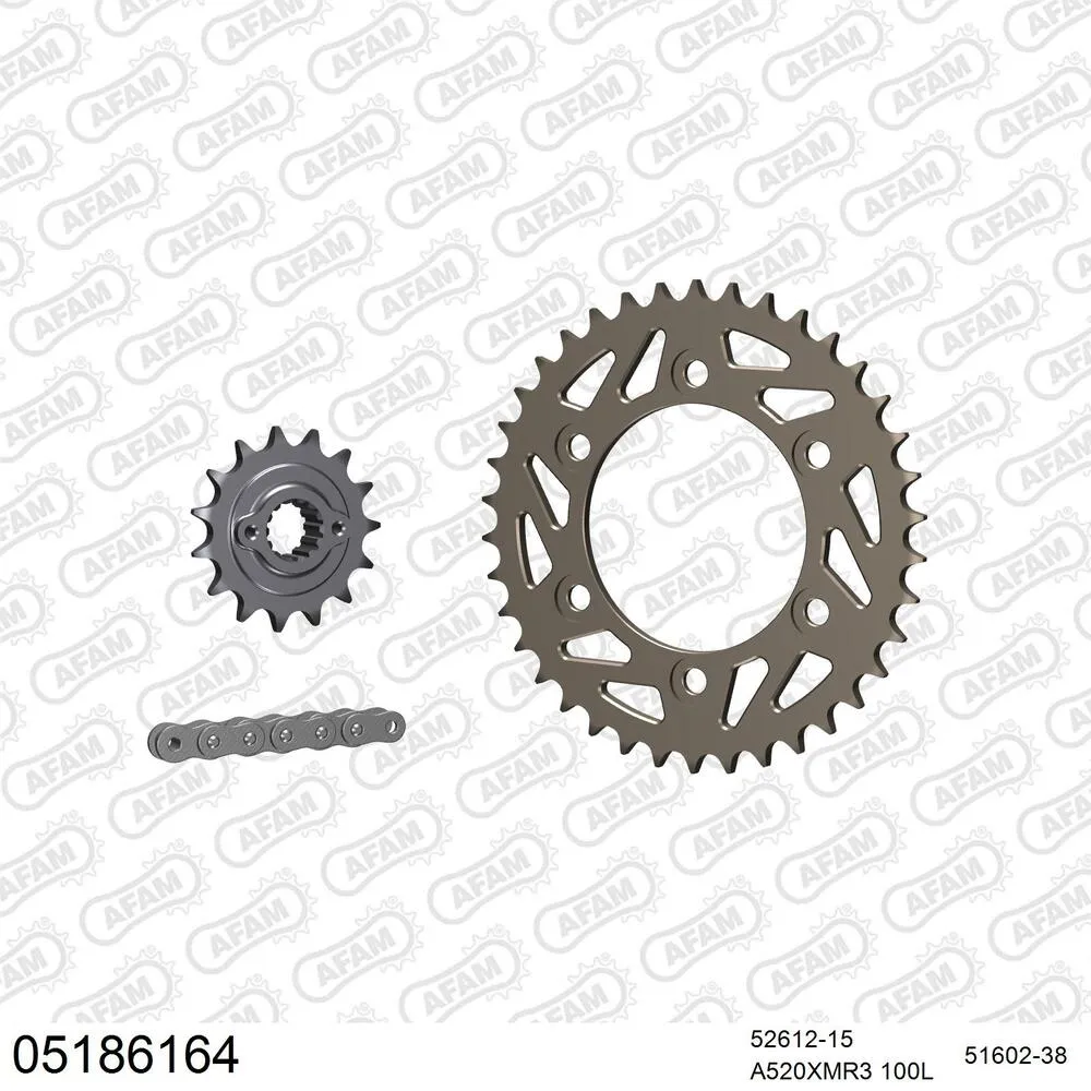 05186164 AFAM Kettensatz Aluminium 520 XMR3 15x38 - Ducati 900 IE Monster 2002 - 05186164