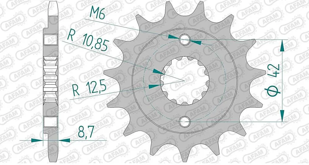 Afam_Ritzel_Vorne_24501 AFAM Kettensatz Stahl 520 XMR2 17x42 - Kawasaki ER-5 1997-07