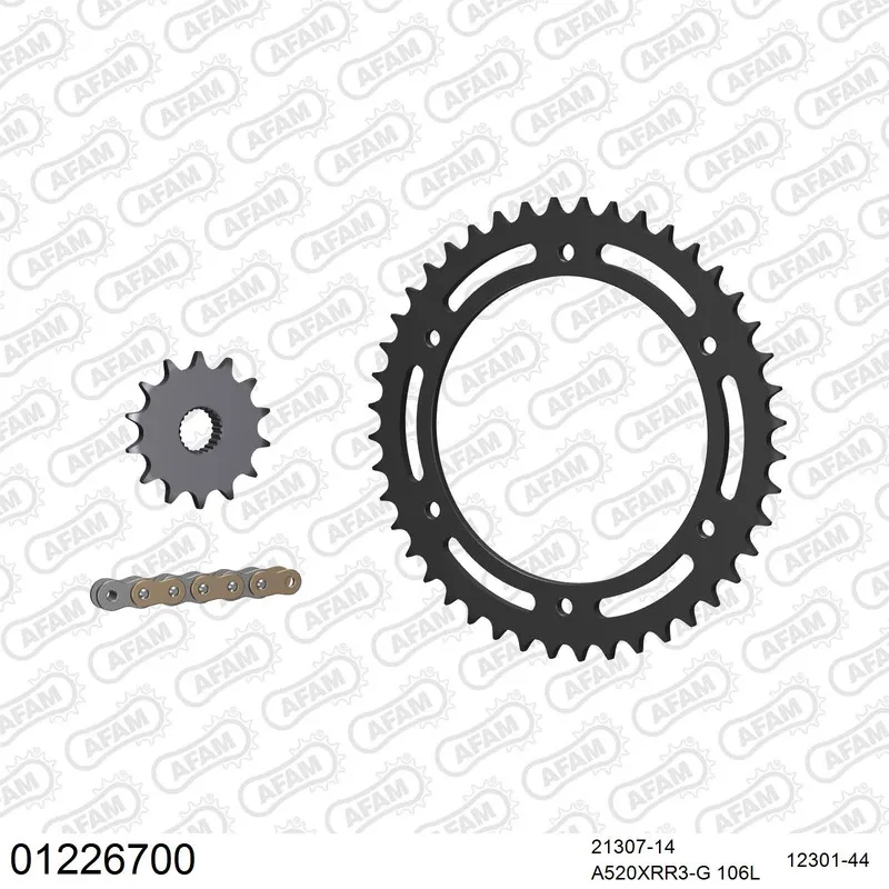 AFAM Kettensatz Stahl 520 XRR3-G 14x44 - Yamaha TT 250 R 1993-99 - 01226700