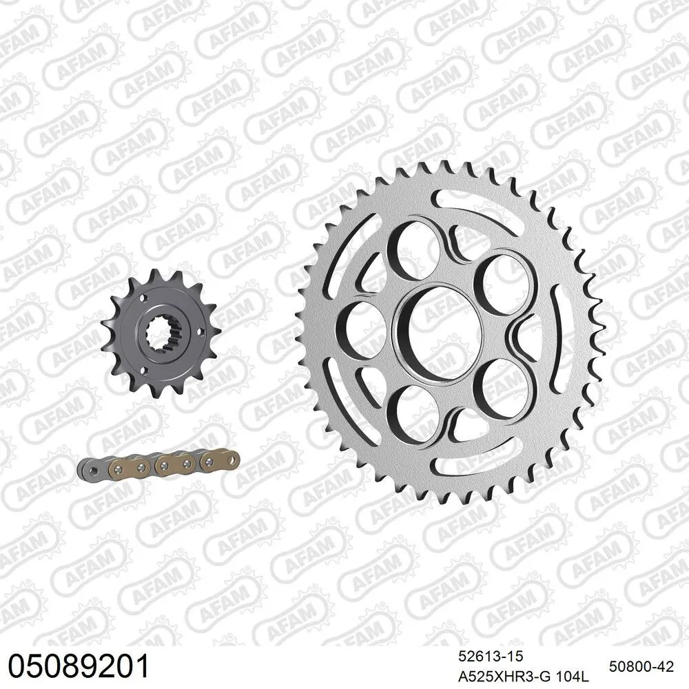 AFAM Kettensatz Stahl 525 XHR3-G 15x42 - Ducati 1000 DS Multistrada 2003-06 - 05089201