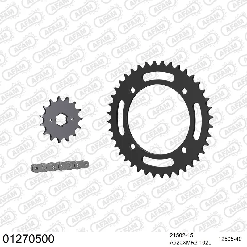 01270500 AFAM Kettensatz Stahl 520 XMR3 15x40 - Yamaha XT 600 1984-86 - 01270500