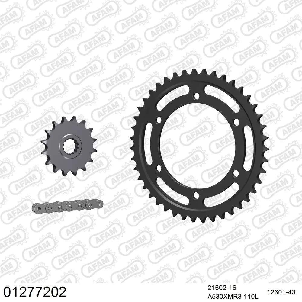 AFAM Kettensatz Stahl 530 XMR3 16x43 - Yamaha FZ 750 Genesis 1987-89 - 01277202