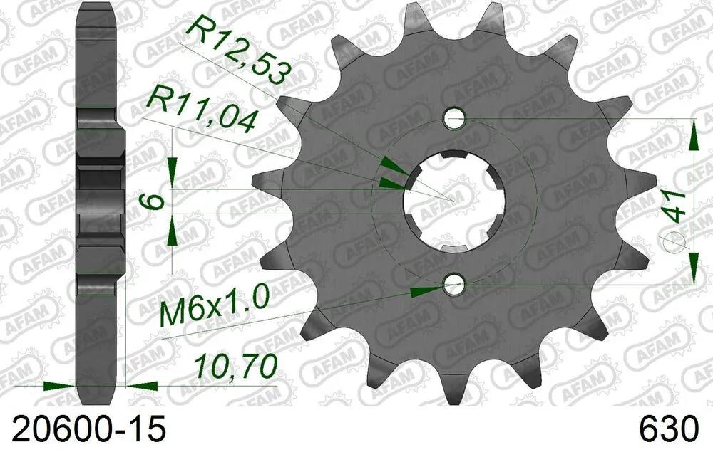 20600-15 AFAM Kettensatz Stahl 630 MO 15x41 - Honda CB 750 F2 1978-78 - 01077201