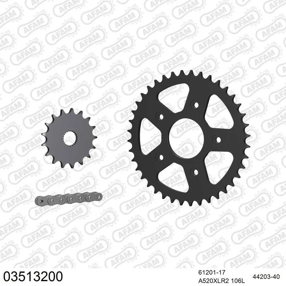 AFAM Kettensatz Stahl 520 XLR2 17x40 - Aprilia 125 Tuono 2003-07 - 03513200
