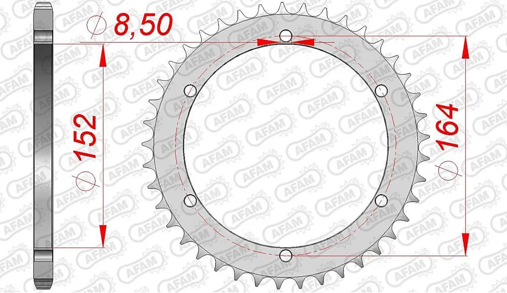 AFAM Kettensatz Stahl 520 XMR2 16x42 - Yamaha XT 500 1976-89