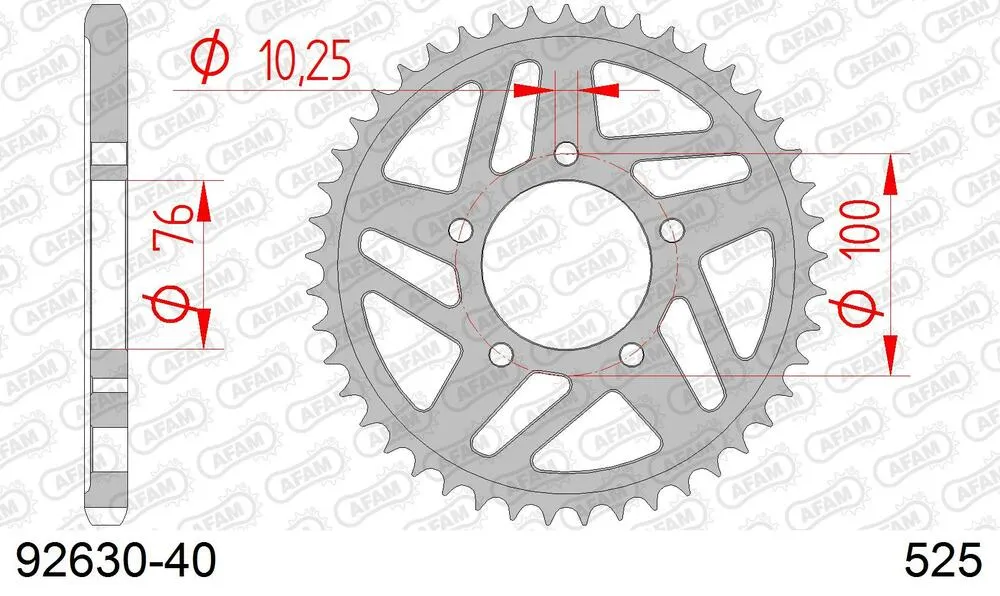 92630-40 AFAM Kettensatz Stahl 525 XSR2-G 18x40 - Voxan Charade Racing 1000 2005-08 - 08989242