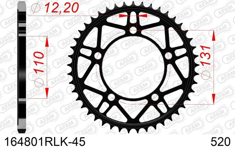 AFAM Kettensatz Stahl 520 XHR2-G 17x45 - BMW S 1000 RR 2012-14 - 16489402