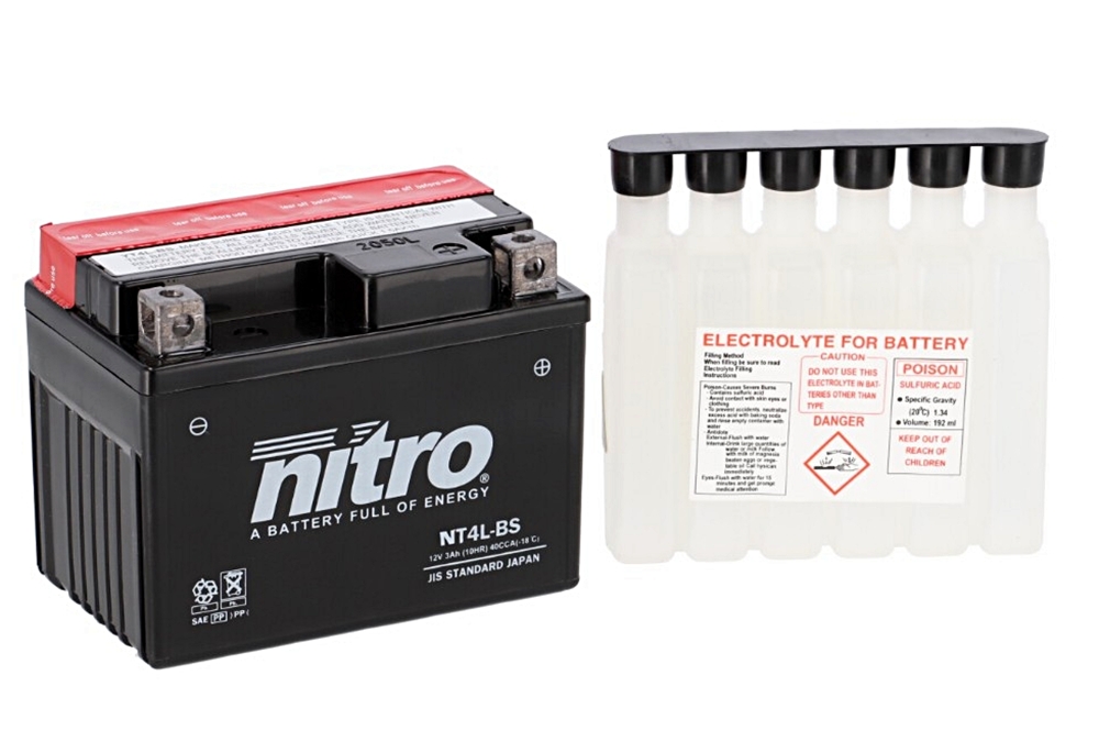 Nitro NT4L-BS AGM Batterie 12V 3 Ah mit Säurepack