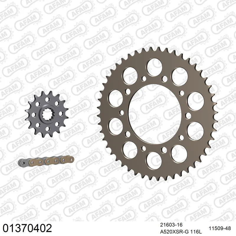 01370402 AFAM Racing Kettensatz Aluminium 520 XSR-G 16x48 - Yamaha YZF-R 6 1999-02 - 01370402