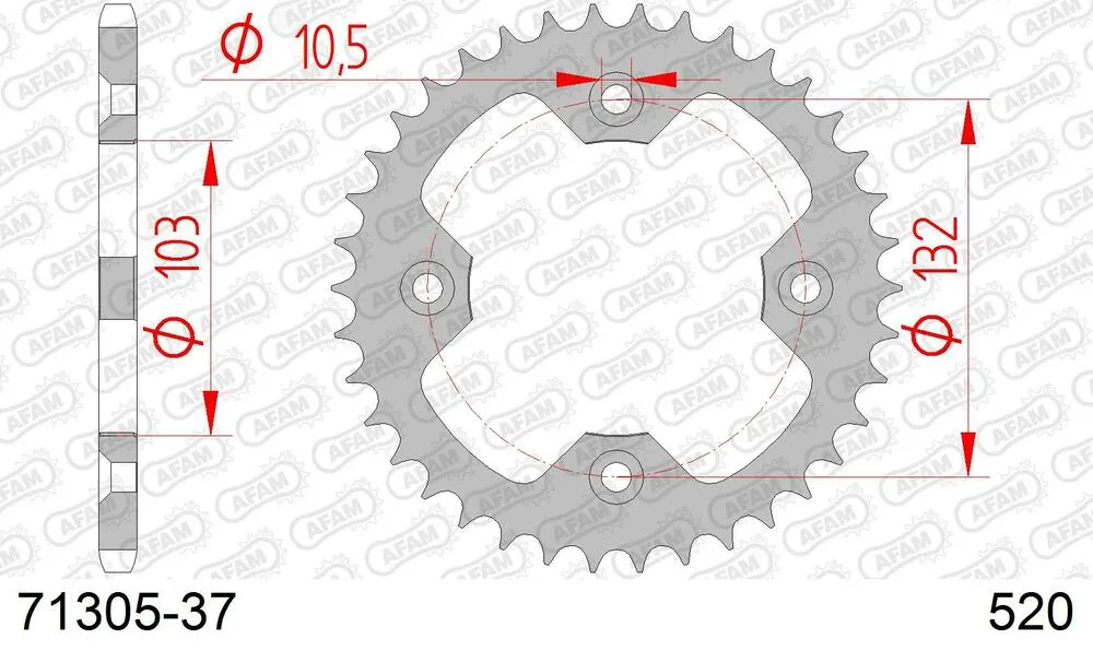AFAM Kettensatz Stahl 520 XSR-G 15x37 - KTM XC 525 Quad 2008-12 - 07163900
