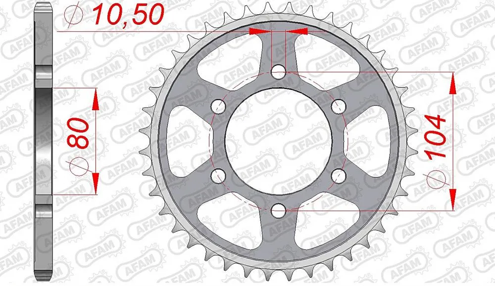 afam_kettenrad_hinten_16504 AFAM Kettensatz Stahl 520 XSR-G 15x40 - Kawasaki ZX-6R Ninja 2003-04