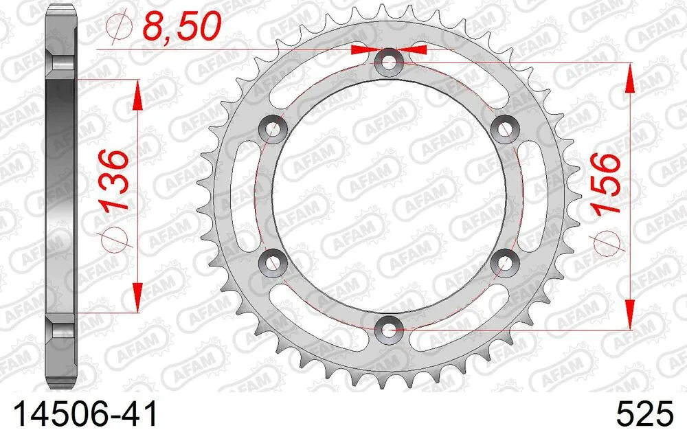 AFAM Kettensatz Stahl 525 XMR3 15x41 - Suzuki DR 650 SE 1996-06 - KIT103181