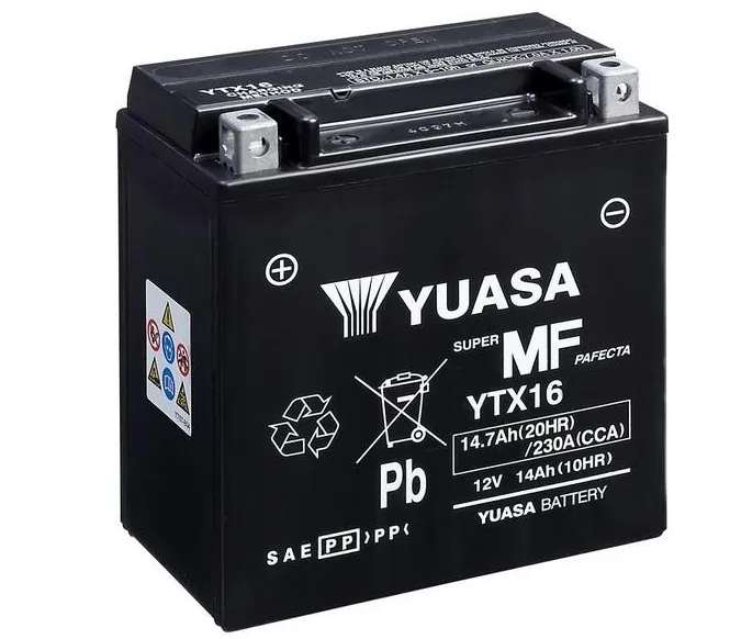 Yuasa YTX16 AGM Batterie 12V 14 AH (WC) ab Werk gefüllt Yuasa YTX16 AGM Batterie 12V 14 AH (WC) ab Werk gefüllt