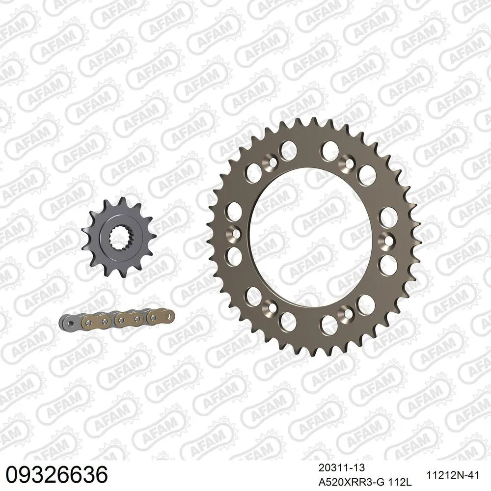 AFAM Kettensatz Aluminium 520 XRR3-G 13x41 - Hm-honda CR 250 R Moto 2002-06 - 09326636