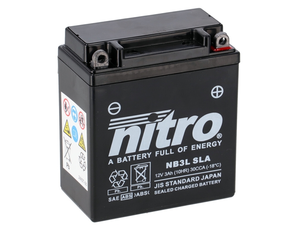 Nitro NB3L SLA AGM Gel Batterie 12V 3 Ah ab Werk gefüllt Nitro NB3L SLA AGM Gel Batterie 12V 3 Ah ab Werk gefüllt