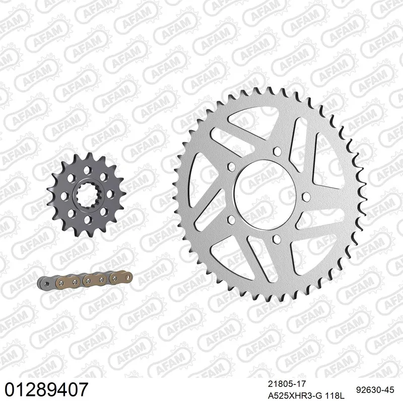 AFAM Kettensatz Stahl 525 XHR3-G 17x45 - Yamaha YZF-R 1 SP 2006 - 01289407