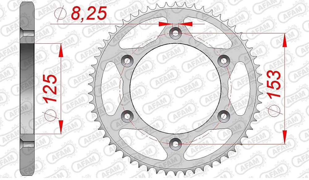 afam_kettenrad_hinten_10228 AFAM Kettensatz Stahl 428 XMR-G 17x54 - Yamaha XR 125 L 2003-08