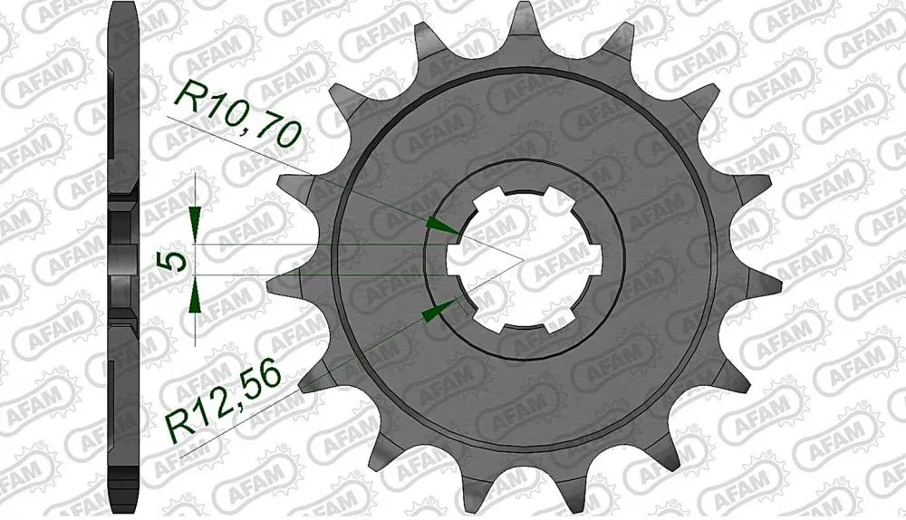 Afam_Ritzel_Vorne_30300 AFAM Kettensatz Stahl 520 MR1-G 14x50 - Yamaha YZ 250 1998 (K)