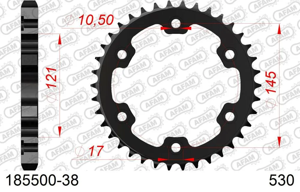 AFAM Kettensatz Stahl 530 XMR3 17x38 - Royal Enfield 500 Efi Bullet 2016-20 - 18559100