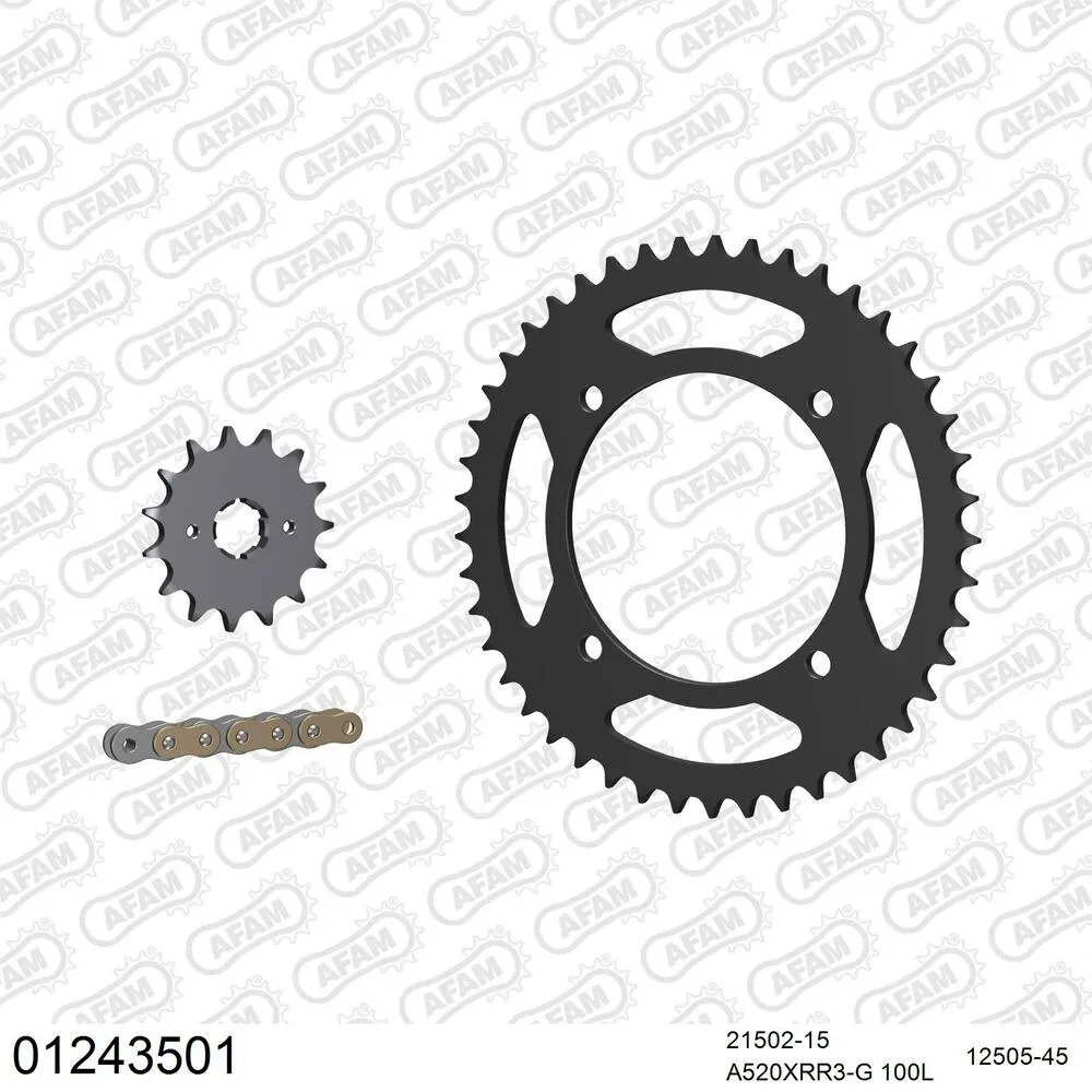 AFAM Kettensatz Stahl 520 XRR3-G 15x45 - Yamaha XT 400 1982-84 - 01243501