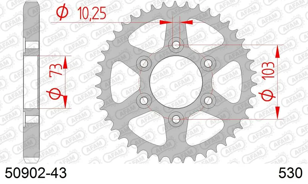 50902-43 AFAM Kettensatz Stahl 530 XHR2-G 15x43 - Ducati 1200 Multistrada Enduro 2016-18 - 05095551