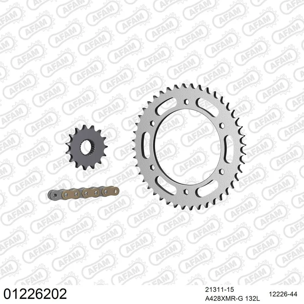 AFAM Kettensatz Stahl 428 XMR2-G 15x44 - Yamaha YBR 250 2007-12 - 01226202